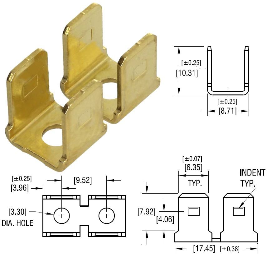 Faston Macho Multiple contactos 6.35mm 4 contactos